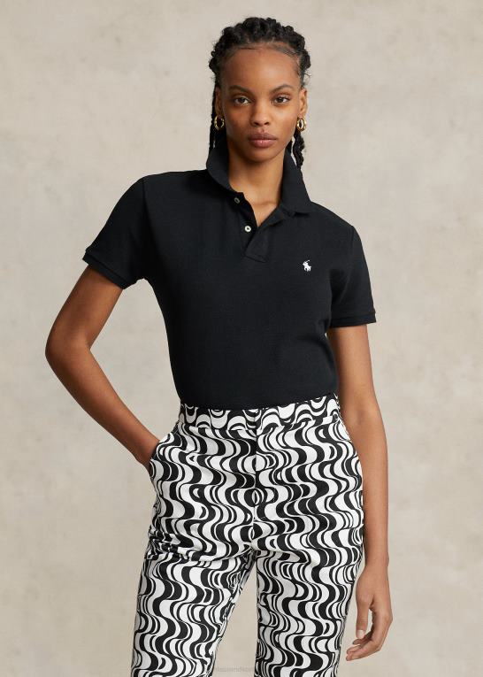 sort Kvinder Ralph Lauren klassisk pasform mesh poloshirt Z426B9241