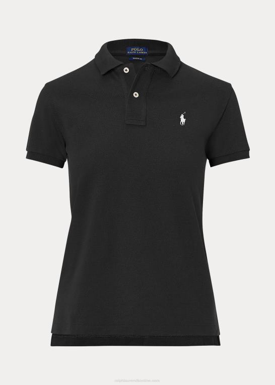 sort Kvinder Ralph Lauren klassisk pasform mesh poloshirt Z426B9241