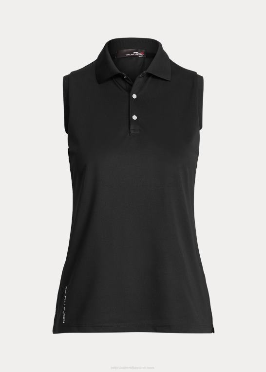 sort Kvinder Ralph Lauren klassisk pasform pique ærmeløs poloshirt Z426B3748