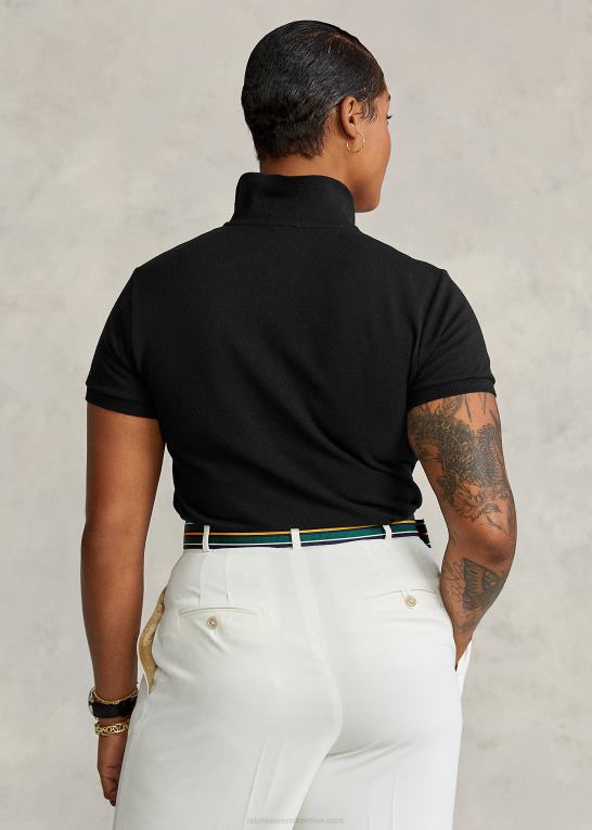 sort Kvinder Ralph Lauren skinny fit stor pony poloshirt Z426B4763