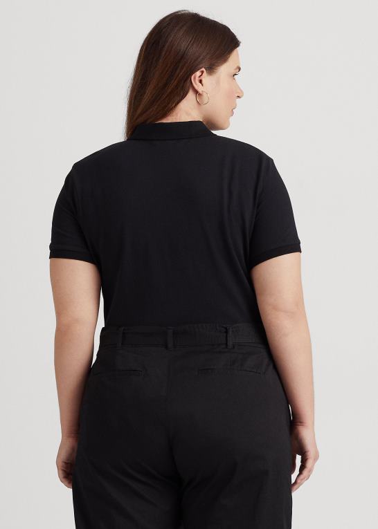 sort Kvinder Ralph Lauren stretch pique poloshirt Z426B4626
