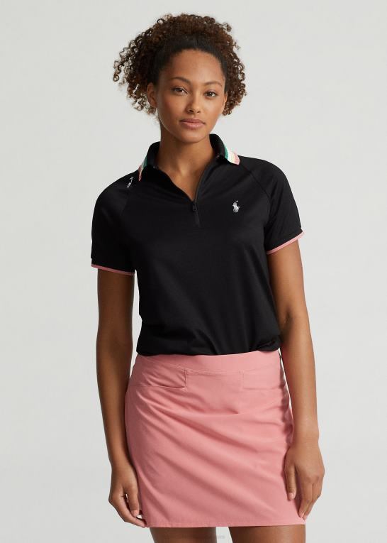 sort/ørkenrose Kvinder Ralph Lauren skræddersyet poloshirt med kvart lynlås Z426B9400