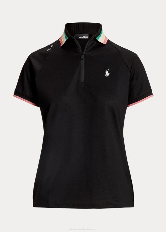 sort/ørkenrose Kvinder Ralph Lauren skræddersyet poloshirt med kvart lynlås Z426B9400