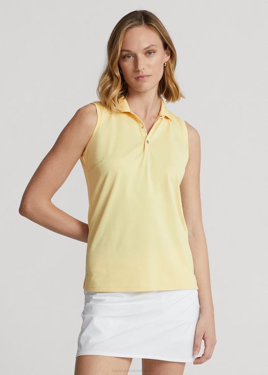 t-fugl gul Kvinder Ralph Lauren pique ærmeløs poloshirt Z426B3696