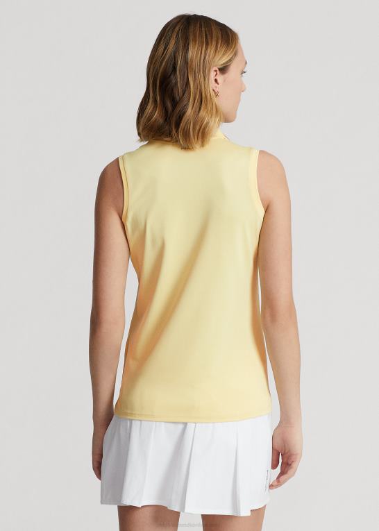 t-fugl gul Kvinder Ralph Lauren pique ærmeløs poloshirt Z426B3696