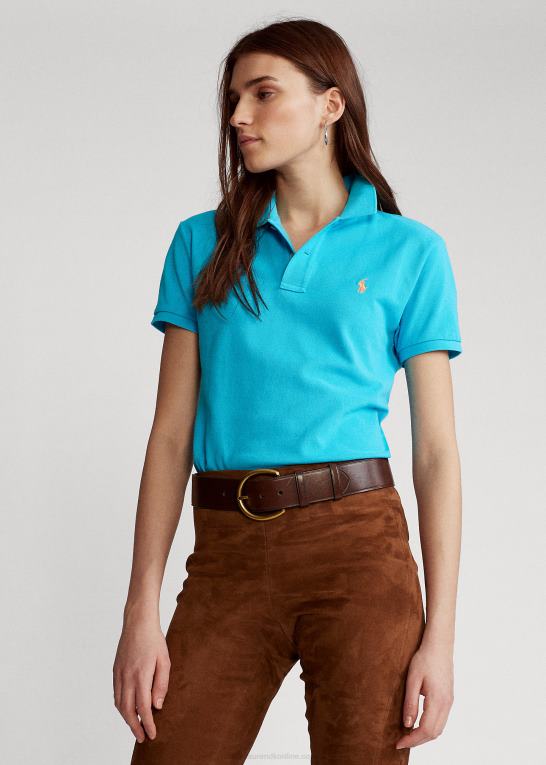 vig blå Kvinder Ralph Lauren klassisk pasform mesh poloshirt Z426B9230