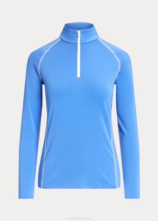 florida blå/kongeblå Kvinder Ralph Lauren jersey pullover med kvart lynlås Z426B3701