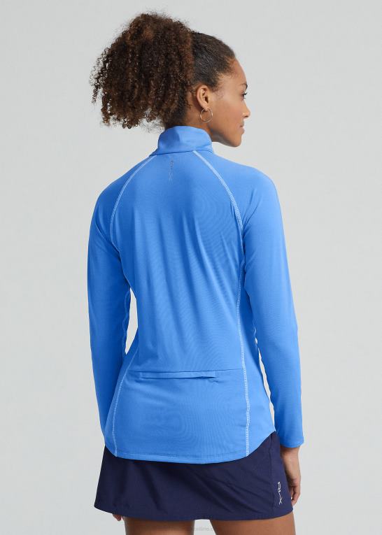 florida blå/kongeblå Kvinder Ralph Lauren jersey pullover med kvart lynlås Z426B3701
