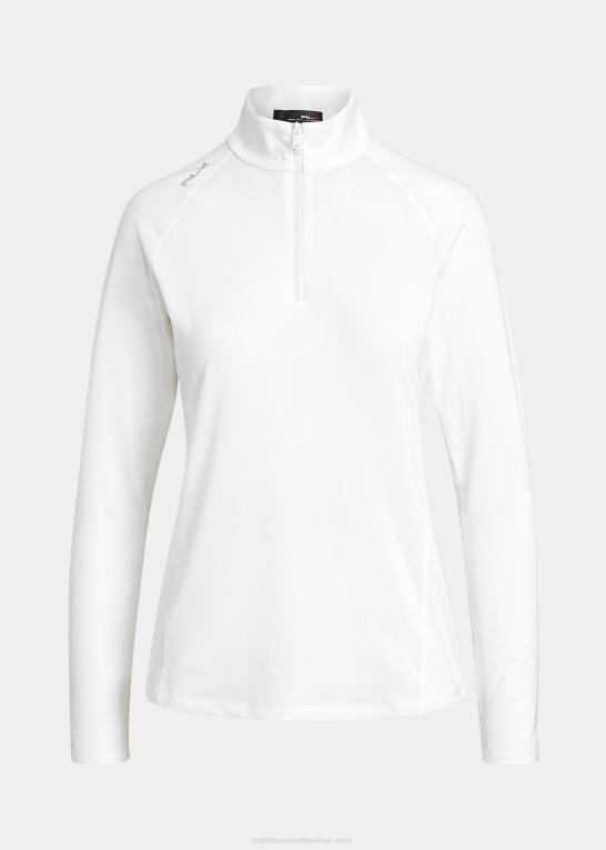 keramisk hvid Kvinder Ralph Lauren jersey pullover med kvart lynlås Z426B3702