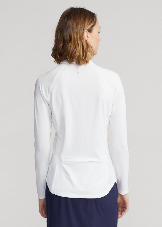 keramisk hvid Kvinder Ralph Lauren jersey pullover med kvart lynlås Z426B3702