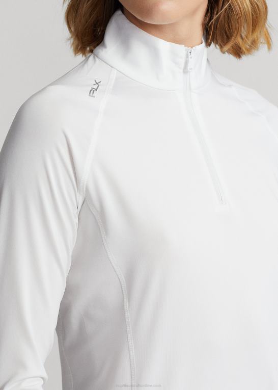 keramisk hvid Kvinder Ralph Lauren jersey pullover med kvart lynlås Z426B3702