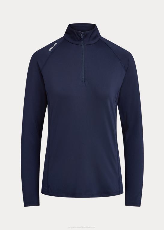 raffineret flåde Kvinder Ralph Lauren jersey pullover med kvart lynlås Z426B3699