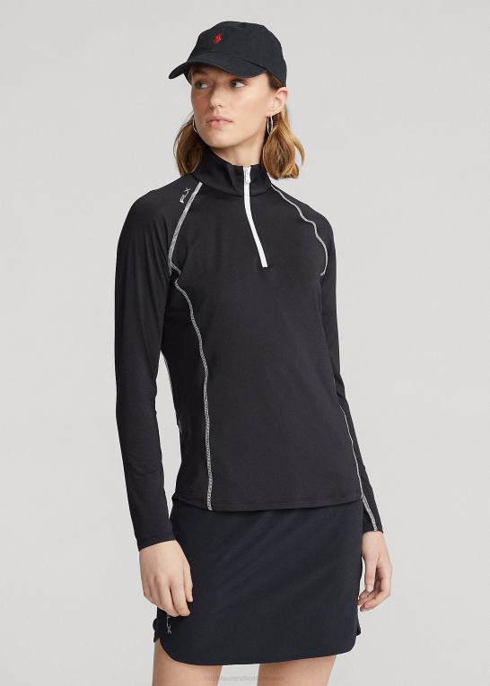 sort Kvinder Ralph Lauren jersey pullover med kvart lynlås Z426B3700