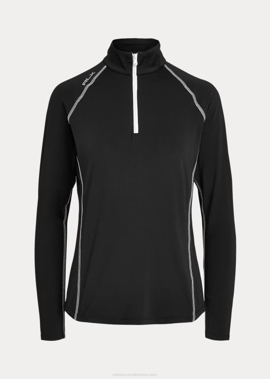 sort Kvinder Ralph Lauren jersey pullover med kvart lynlås Z426B3700