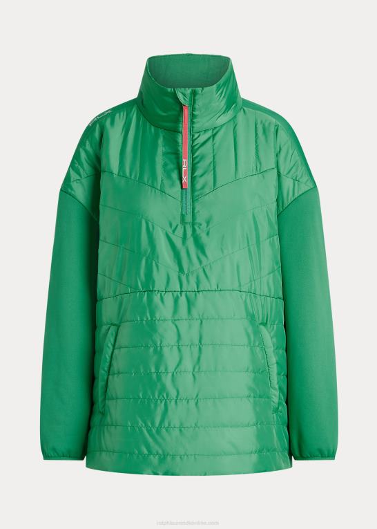 tømmerflådegrøn/ørkenrose Kvinder Ralph Lauren hybrid pullover med quiltet panel Z426B3745