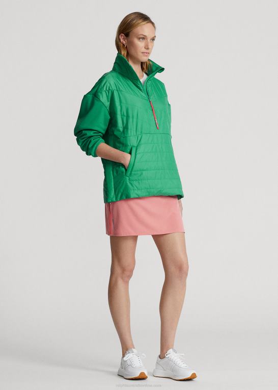 tømmerflådegrøn/ørkenrose Kvinder Ralph Lauren hybrid pullover med quiltet panel Z426B3745