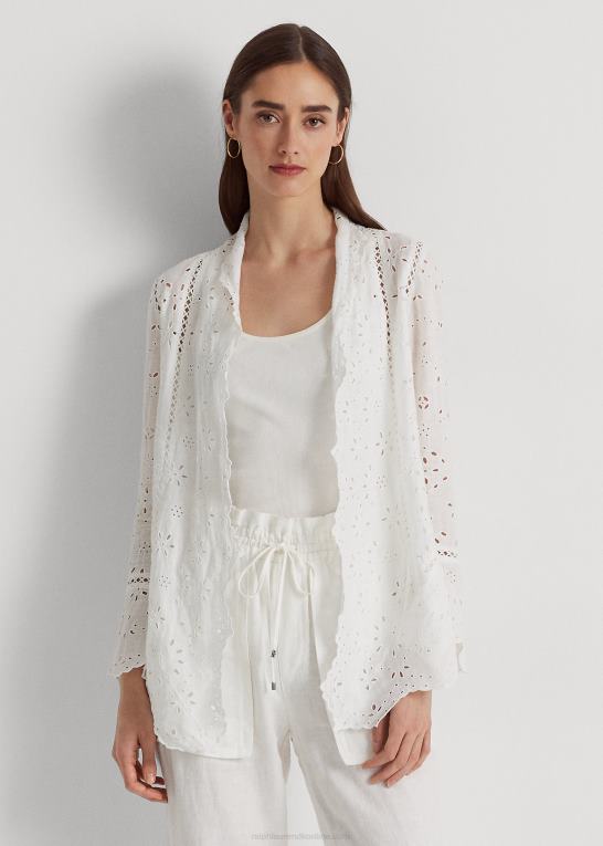 hvid Kvinder Ralph Lauren eyelet linned duster Z426B3902