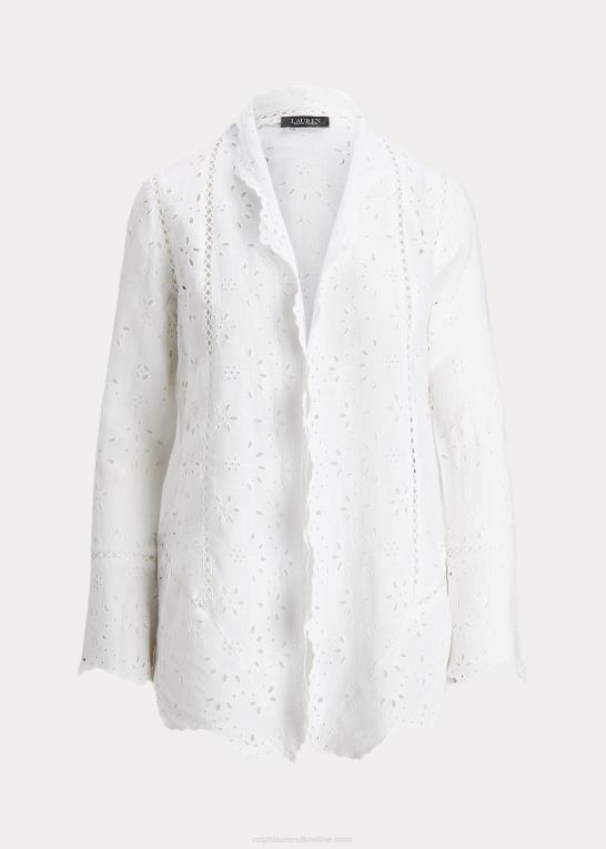 hvid Kvinder Ralph Lauren eyelet linned duster Z426B3902