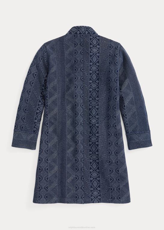 indigo Kvinder Ralph Lauren duster i quiltet bomuldsjersey Z426B3681