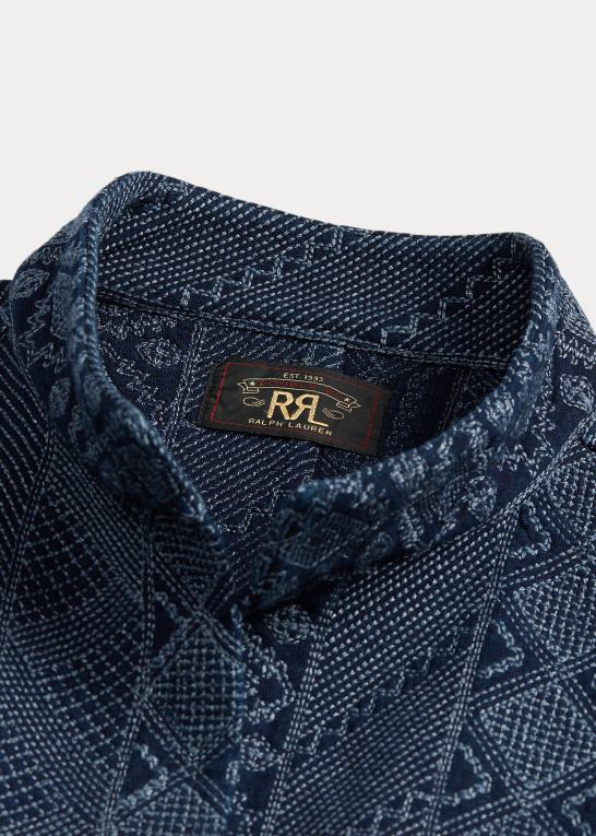 indigo Kvinder Ralph Lauren duster i quiltet bomuldsjersey Z426B3681