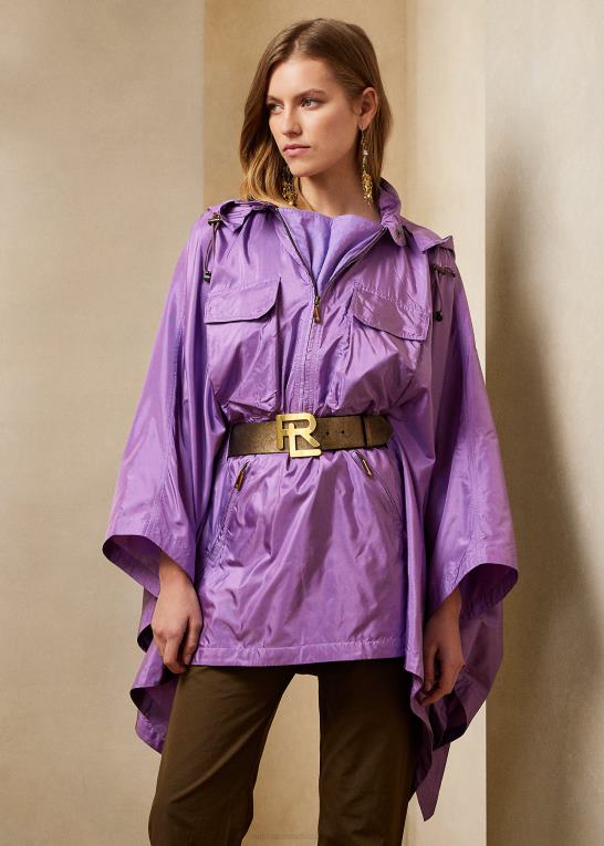 lilla Kvinder Ralph Lauren beckman silke taft poncho Z426B9294