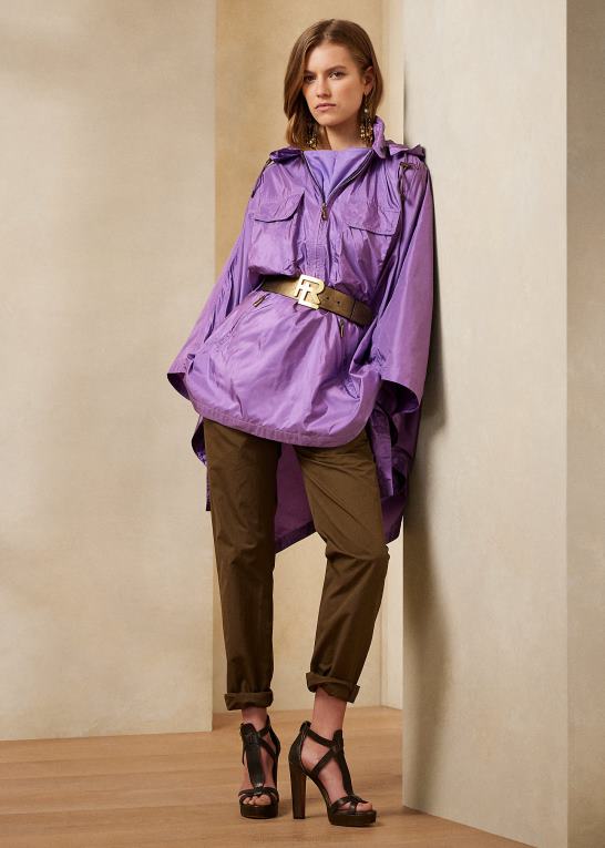 lilla Kvinder Ralph Lauren beckman silke taft poncho Z426B9294