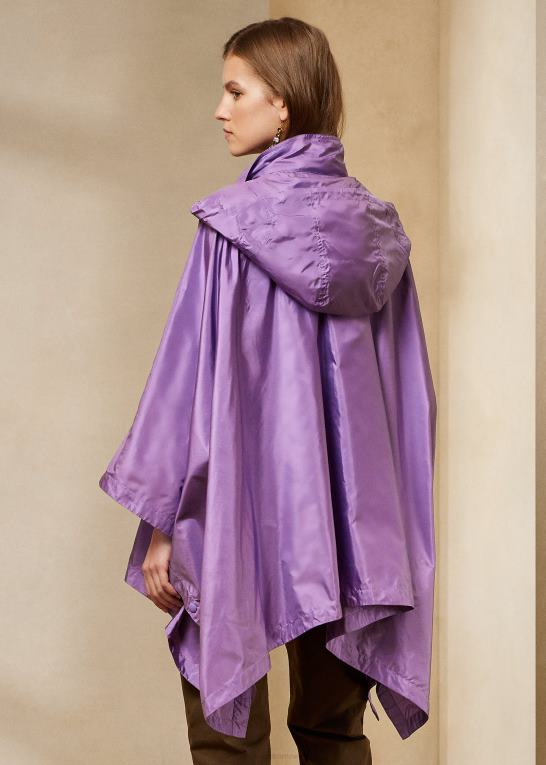 lilla Kvinder Ralph Lauren beckman silke taft poncho Z426B9294