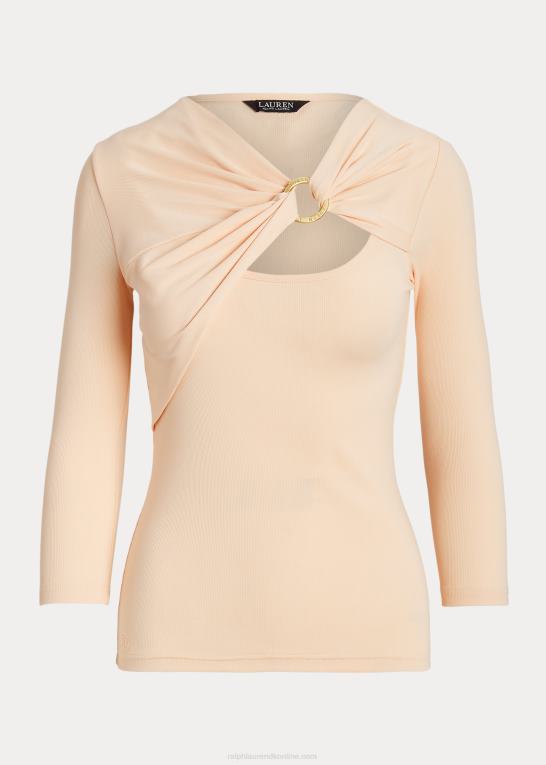 lyserød Kvinder Ralph Lauren ring-front ribstrikket top Z426B4453