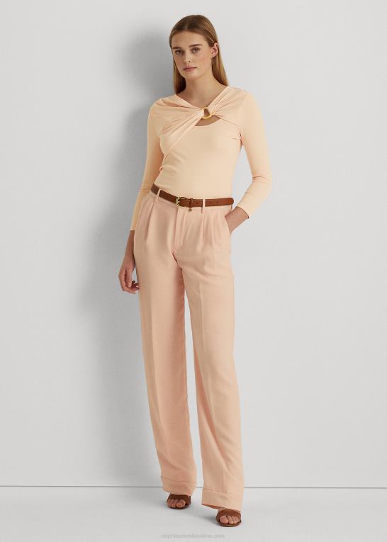 lyserød Kvinder Ralph Lauren ring-front ribstrikket top Z426B4453