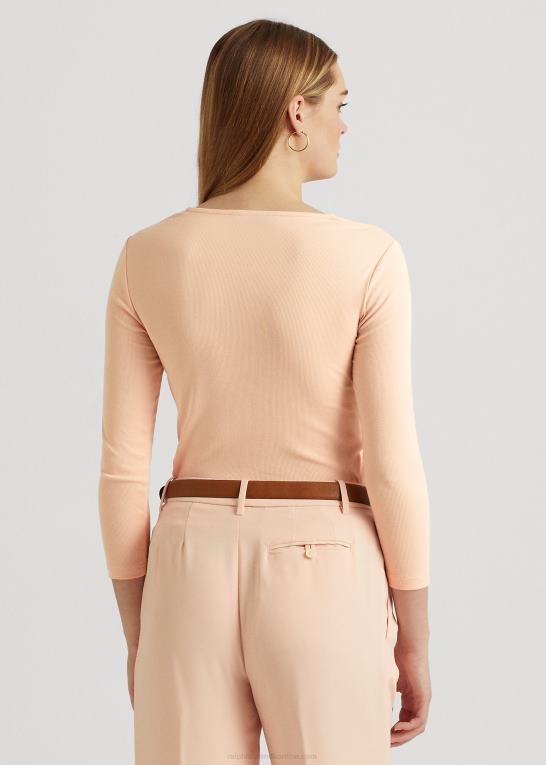 lyserød Kvinder Ralph Lauren ring-front ribstrikket top Z426B4453