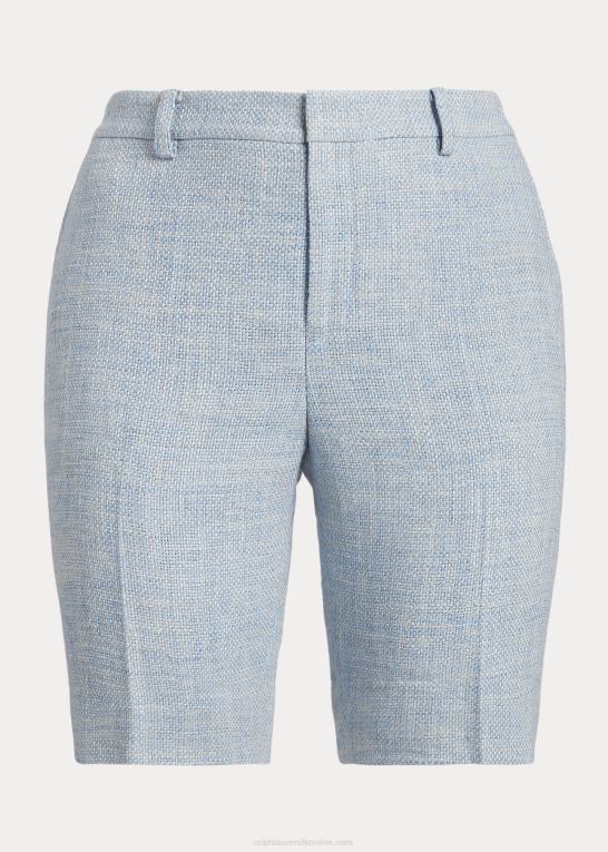 blå/creme multi Kvinder Ralph Lauren linned-blanding kort Z426B4600