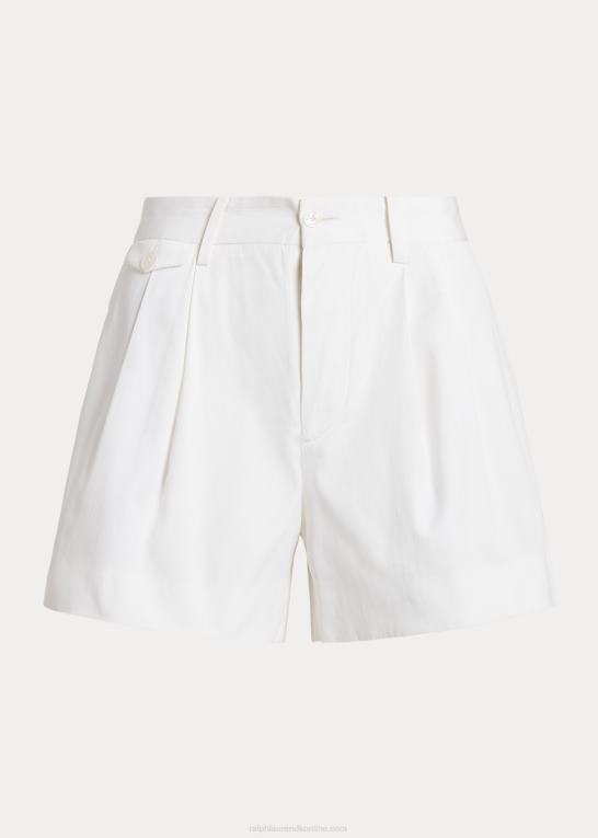 hvid Kvinder Ralph Lauren brennon vasket bomuld kort plisseret Z426B3525