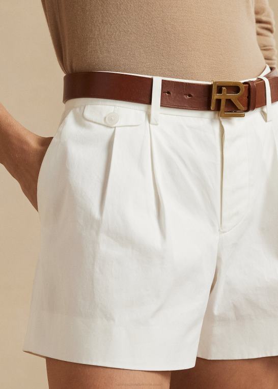 hvid Kvinder Ralph Lauren brennon vasket bomuld kort plisseret Z426B3525