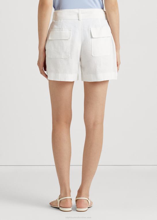 hvid Kvinder Ralph Lauren linned med bælte Z426B4021