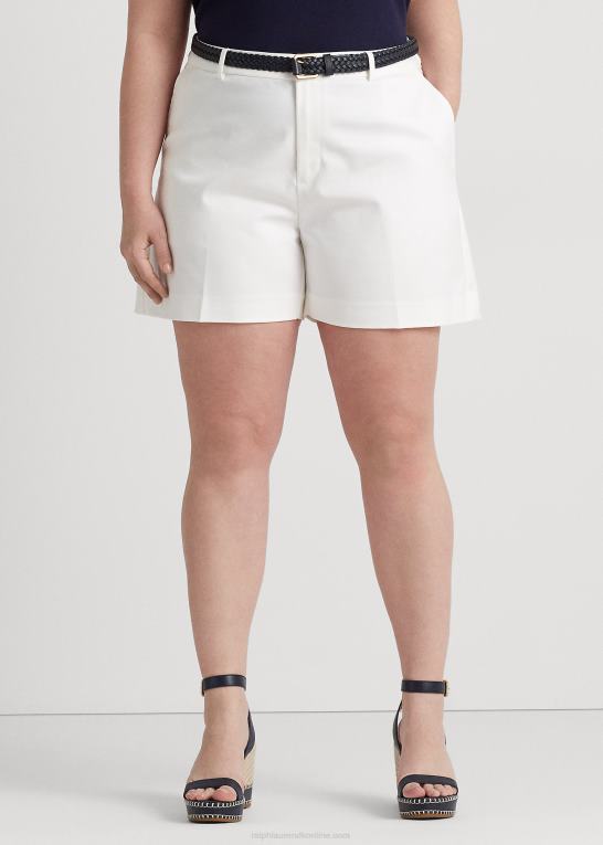 hvid Kvinder Ralph Lauren plisseret strækbomuldskort Z426B4554