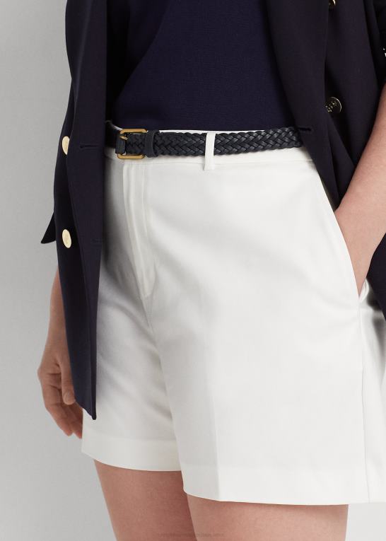 hvid Kvinder Ralph Lauren plisseret strækbomuldskort Z426B4554