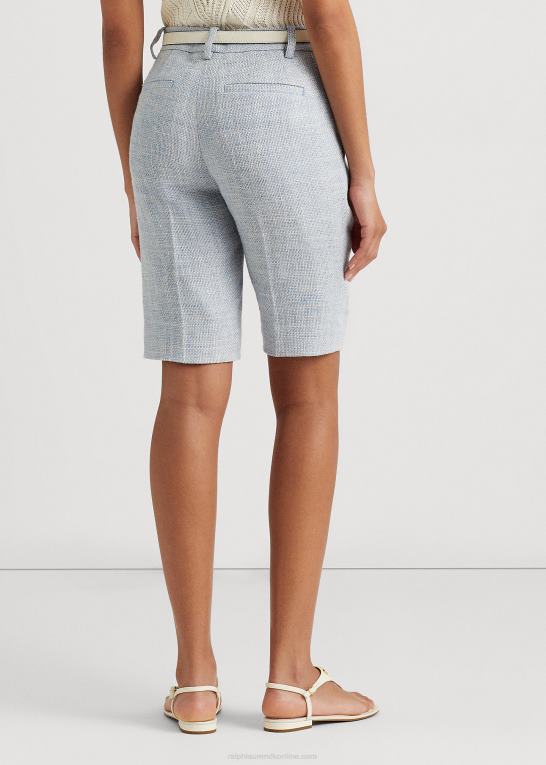 lyseblå/cremefarvet multi Kvinder Ralph Lauren linned-blanding kort Z426B3987