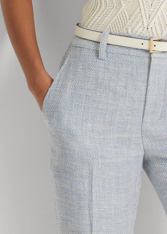 lyseblå/cremefarvet multi Kvinder Ralph Lauren linned-blanding kort Z426B9477