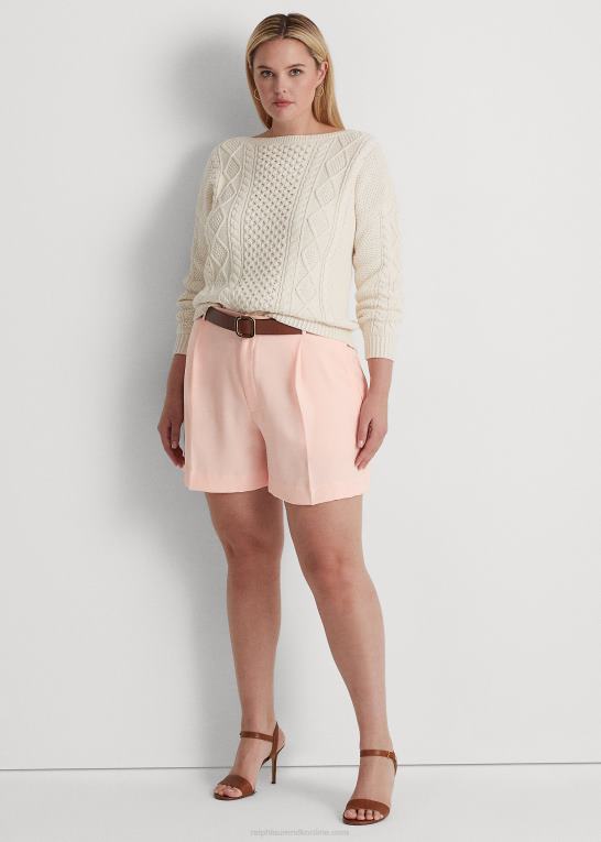 lyserød Kvinder Ralph Lauren plisseret georgette kort Z426B4615