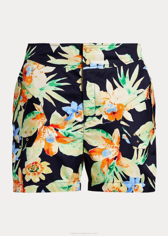 marineblå multi Kvinder Ralph Lauren blomstershantung kort Z426B4794