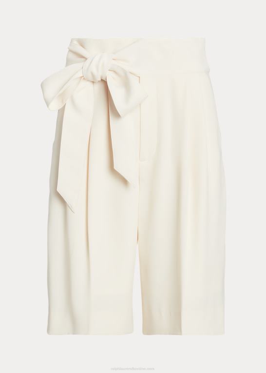 mascarpone creme Kvinder Ralph Lauren plisseret georgette kort med brede ben Z426B4029