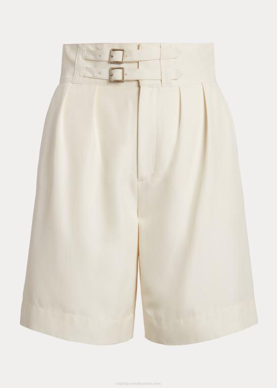 off white Kvinder Ralph Lauren francine silkeshantung kort Z426B3531