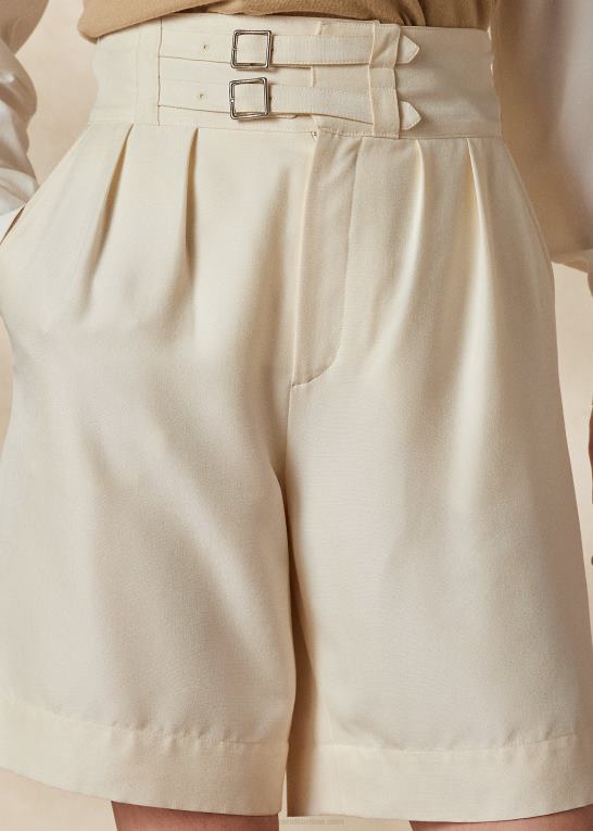 off white Kvinder Ralph Lauren francine silkeshantung kort Z426B3531