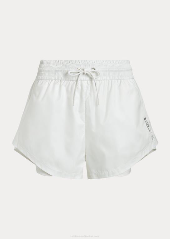 papir hvidt Kvinder Ralph Lauren lagdelt ripstop-jersey kort snøre Z426B3051