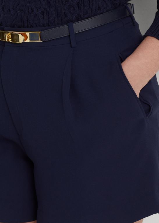 raffineret flåde Kvinder Ralph Lauren plisseret georgette kort Z426B4614