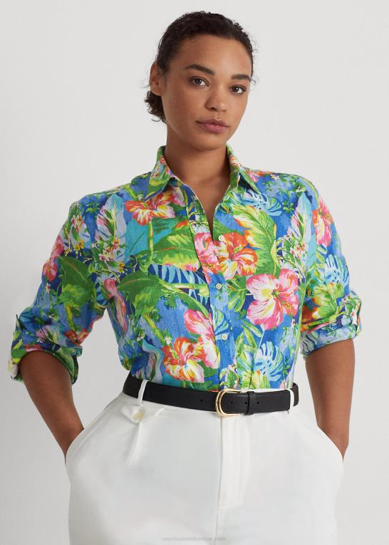 Kvinder Ralph Lauren blomstret hørskjorte Z426B4532