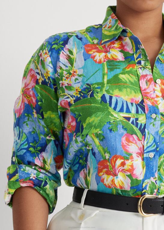 Kvinder Ralph Lauren blomstret hørskjorte Z426B4532