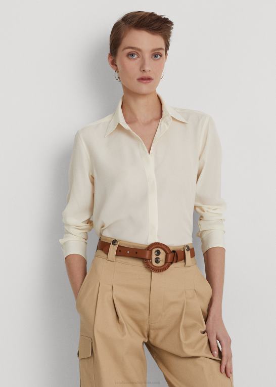 Kvinder Ralph Lauren crepe skjorte Z426B4469