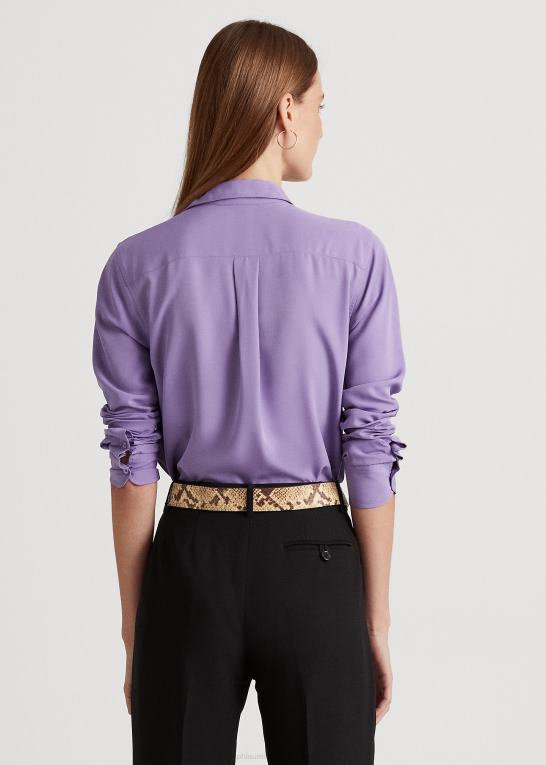 Kvinder Ralph Lauren crepe skjorte Z426B4877