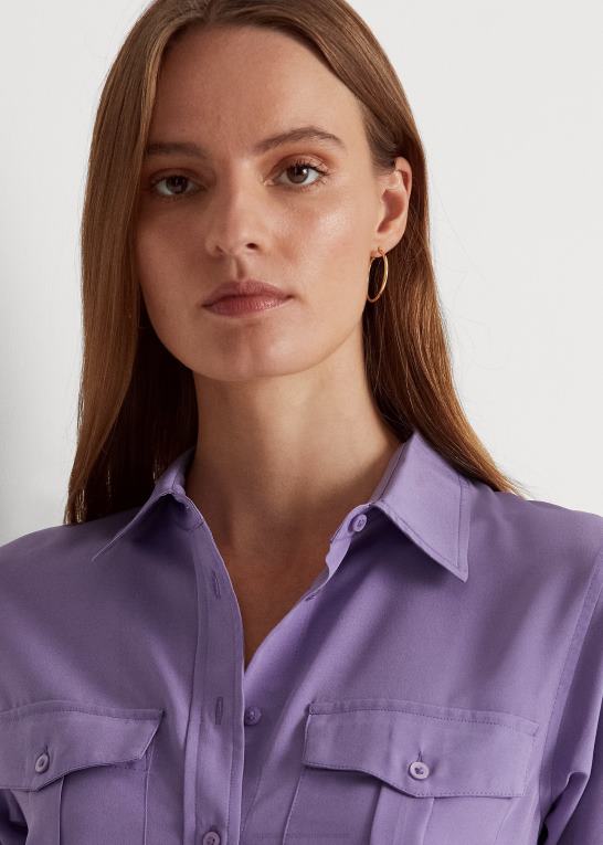 Kvinder Ralph Lauren crepe skjorte Z426B4877